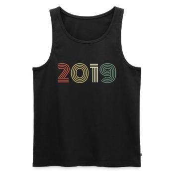 2019 Birthday Vintage 2019 Gift 2019 - Men's Premium Organic Tank Top - black - Front - Michal (187cm)