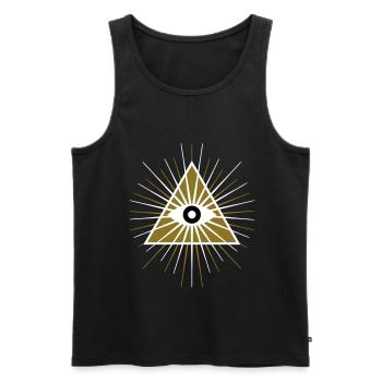 65 All-Seeing Eye of God Triangle Rays - Men's Premium Organic Tank Top - black - Front - AI Model Male 178 light (178cm)