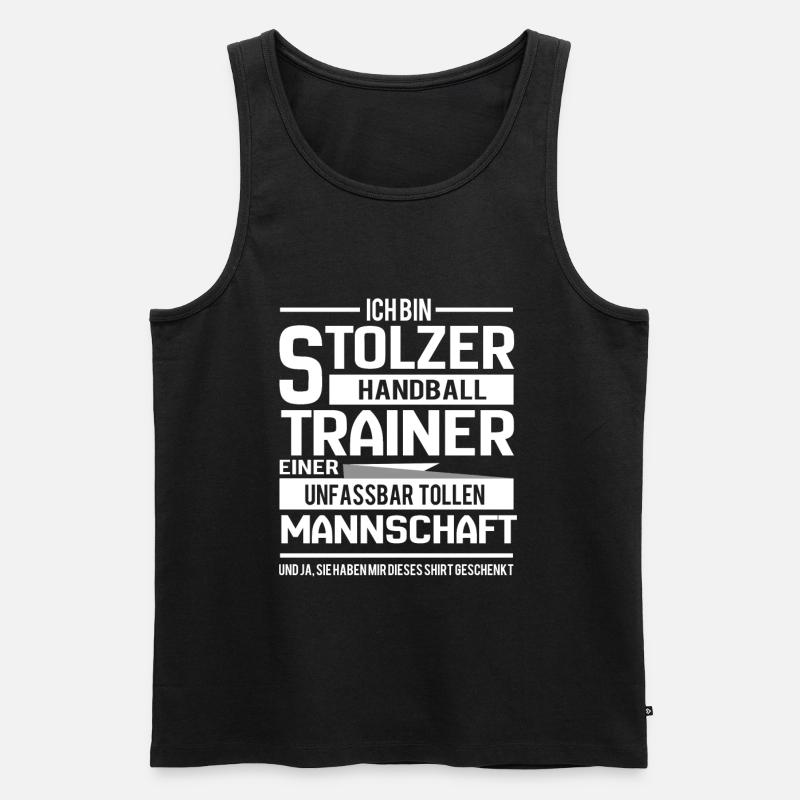 Handballtrainer Geschenk für den Trainer - Männer Premium Bio Tank Top - Schwarz