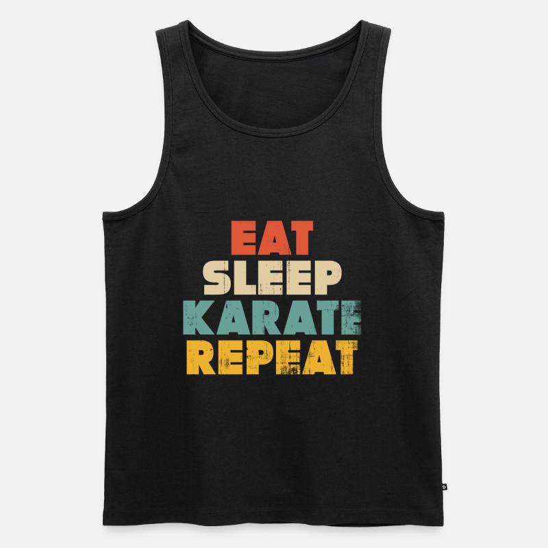 karate - Männer Premium Bio Tank Top - Schwarz