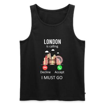 london - Männer Premium Bio Tank Top - Schwarz - Vorne - AI Model Male 178 light (178cm)