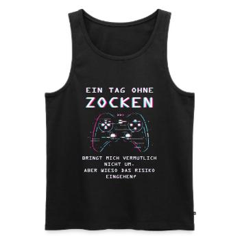 ein Tag ohne Zocken - Männer Premium Bio Tank Top - Schwarz - Vorne - Michal (187cm)