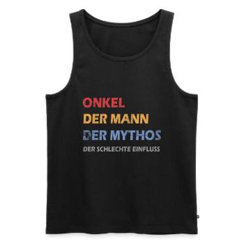 Onkel Mann Mythos - Männer Premium Bio Tank Top - Schwarz - Vorne - Michal (187cm)
