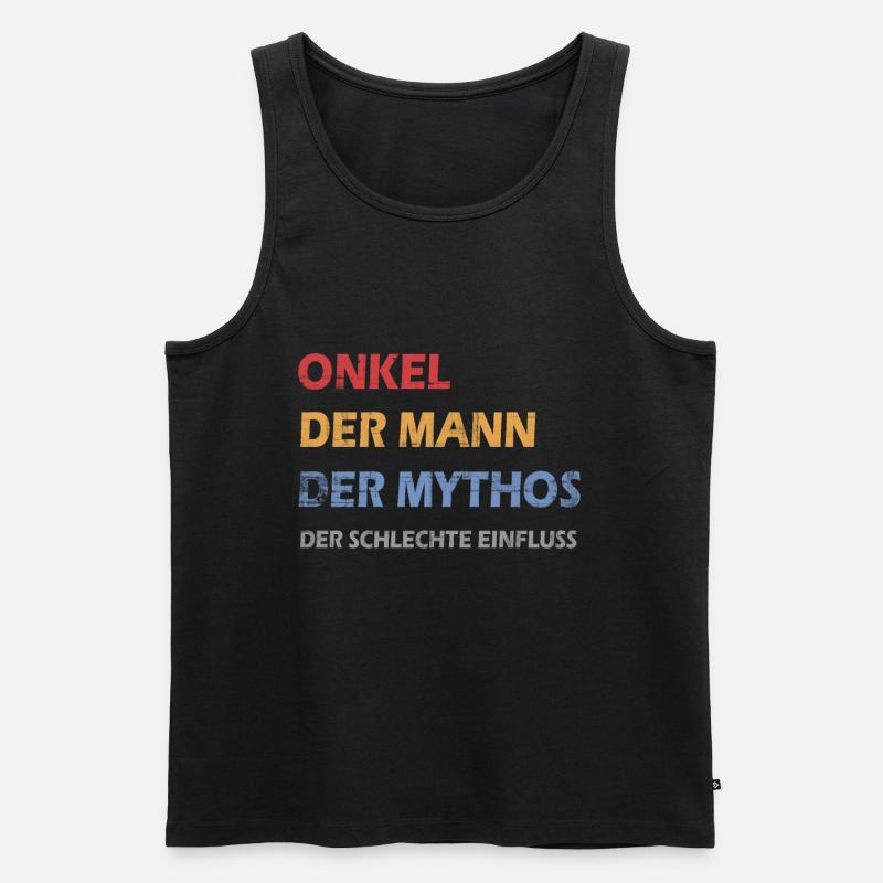 Onkel Mann Mythos - Männer Premium Bio Tank Top - Schwarz