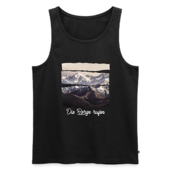 die berge rufen - Männer Premium Bio Tank Top - Schwarz - Vorne - AI Model Male 178 light (178cm)