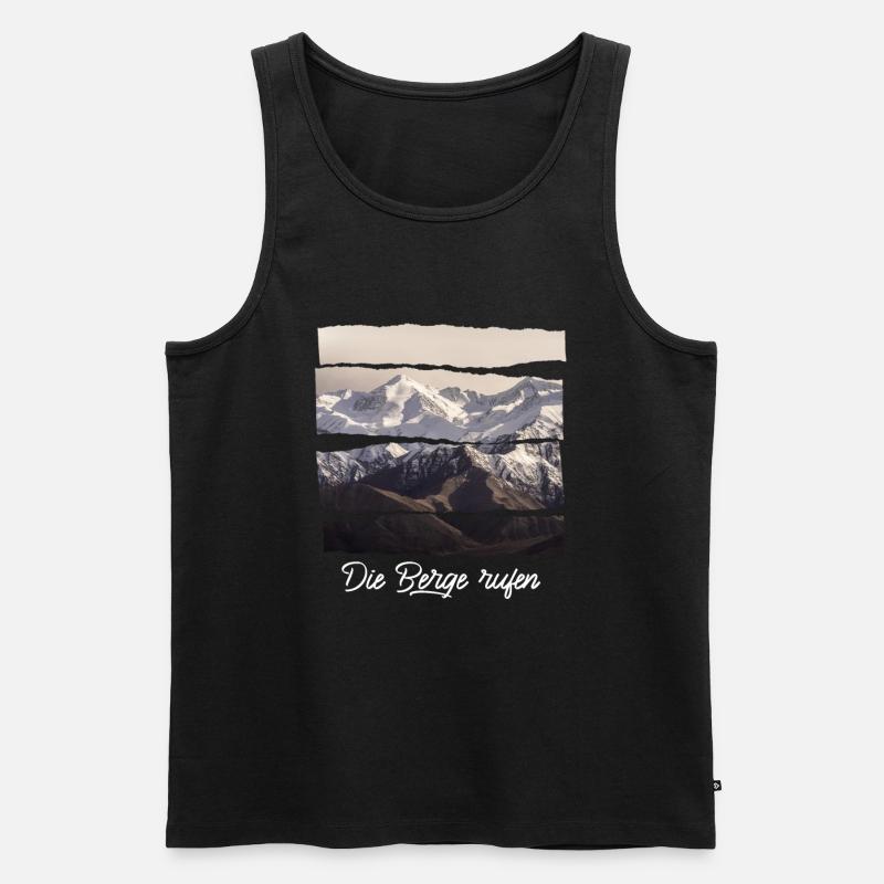 die berge rufen - Männer Premium Bio Tank Top - Schwarz