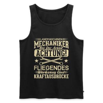 Landmaschinen Mechaniker - Männer Premium Bio Tank Top - Schwarz - Vorne - Michal (187cm)