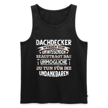 lustiges Dachdecker - Männer Premium Bio Tank Top - Schwarz - Vorne - Michal (187cm)