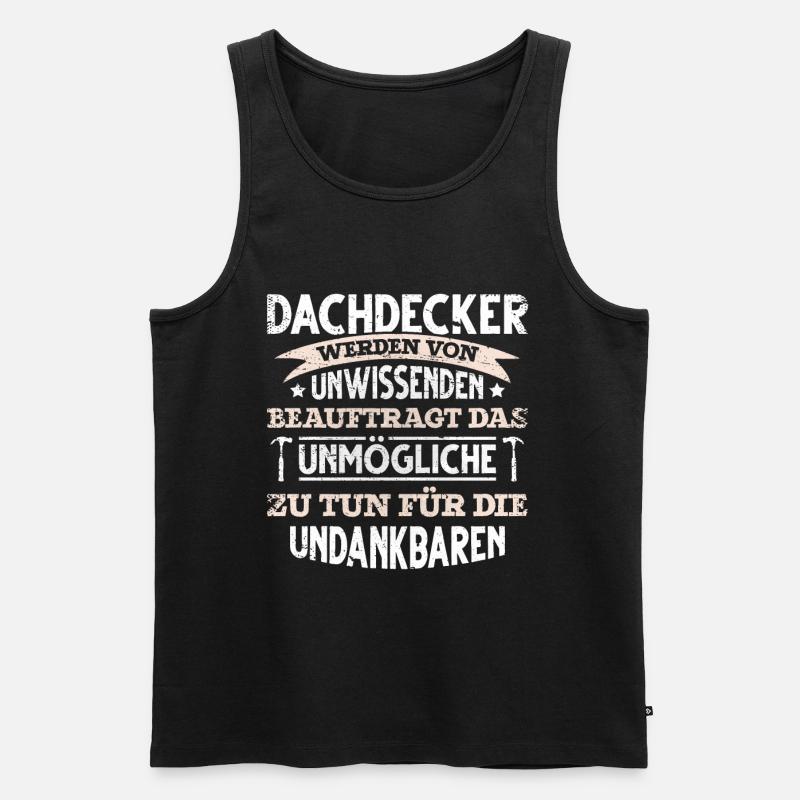 lustiges Dachdecker - Männer Premium Bio Tank Top - Schwarz