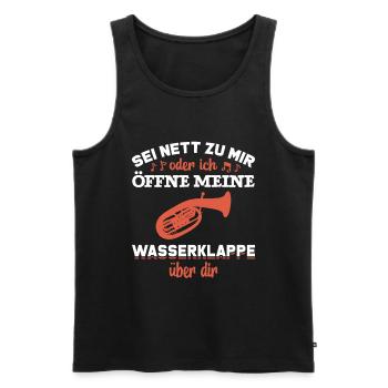 Tenorhorn - Männer Premium Bio Tank Top - Schwarz - Vorne - Michal (187cm)