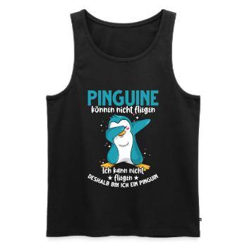 Pinguin lustiger Spruch Dab Dabbing Tanz - Männer Premium Bio Tank Top - Schwarz - Vorne - AI Model Male 178 light (178cm)