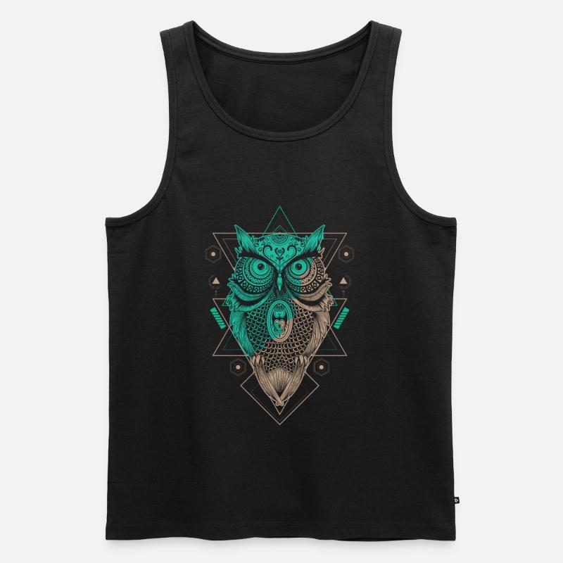 Eule Eulen Fan Lieblingstier Eule - Männer Premium Bio Tank Top - Schwarz