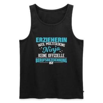 Erzieherin lustiger Spruch Multitasking Ninja Erzi - Männer Premium Bio Tank Top - Schwarz - Vorne - AI Model Male 178 light (178cm)