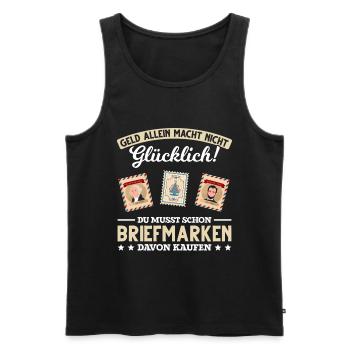 Briefmarken lustiger Spruch Briefmarken Sammler Po - Männer Premium Bio Tank Top - Schwarz - Vorne - Michal (187cm)