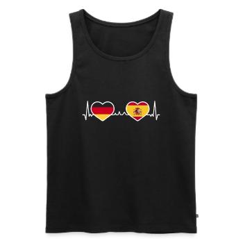Deutschland Spanien Herz Liebe Herzlinie - Männer Premium Bio Tank Top - Schwarz - Vorne - Michal (187cm)