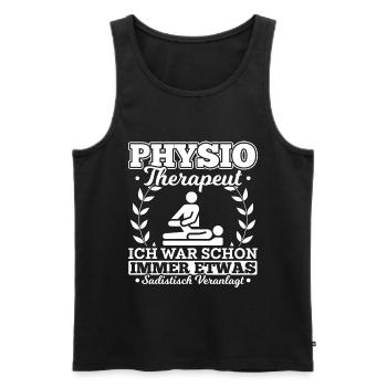 Physiotherapeut lustiger Spruch Physiotherapie - Männer Premium Bio Tank Top - Schwarz - Vorne - Michal (187cm)