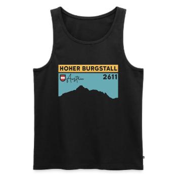 Hoher Burgstall Bergtour Klettersteig Stubaital - Männer Premium Bio Tank Top - Schwarz - Vorne - Michal (187cm)