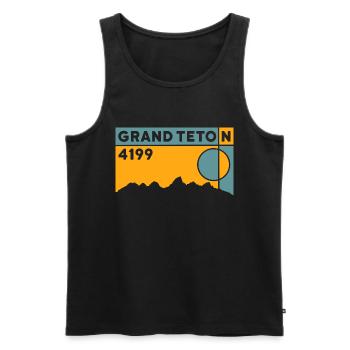 Grand Teton Finisher Wyoming Mountain randonnée souvenir - Débardeur bio Premium Homme - noir - Devant - Michal (187cm)