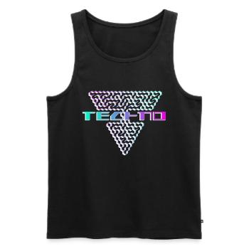TECHNO Labyrinth - Men's Premium Organic Tank Top - black - Front - Michal (187cm)