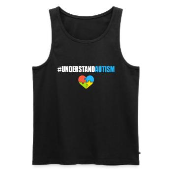 Understand Autism Hashtag - Men's Premium Organic Tank Top - black - Front - Michal (187cm)