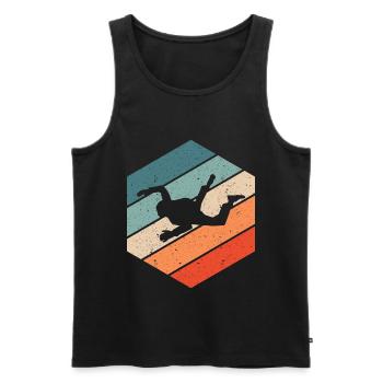 Parachute Springer Skydive Retro Vintage Gift - Men's Premium Organic Tank Top - black - Front - Michal (187cm)