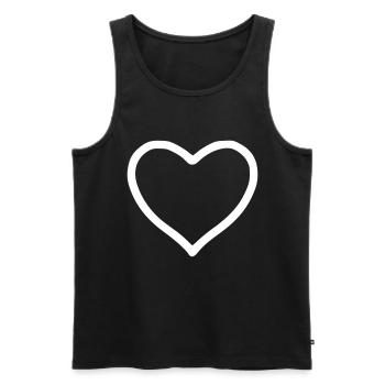 Heart Emoji Sketch White - Men's Premium Organic Tank Top - black - Front - Michal (187cm)
