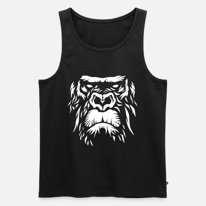 Gorilla - Männer Premium Bio Tank Top - Schwarz