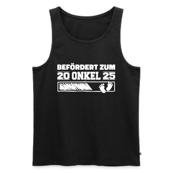 Pregnancy Announce Birth 2025 Uncle - Men's Premium Organic Tank Top - black - Front - Michal (187cm)