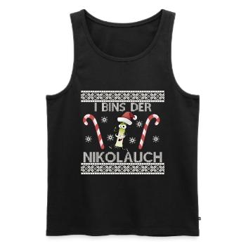 Lustiges Nikolauch-Motiv für Weihnachtsstimmung - Männer Premium Bio Tank Top - Schwarz - Vorne - Michal (187cm)