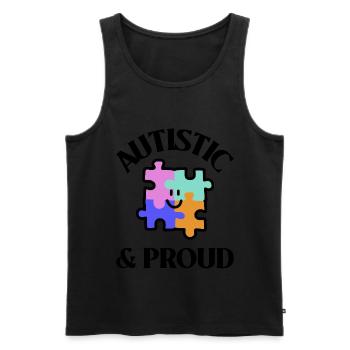Autistic & Proud - Männer Premium Bio Tank Top - Schwarz - Vorne - Michal (187cm)