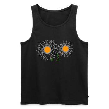 Sonnenblumen - Männer Premium Bio Tank Top - Schwarz - Vorne - Michal (187cm)