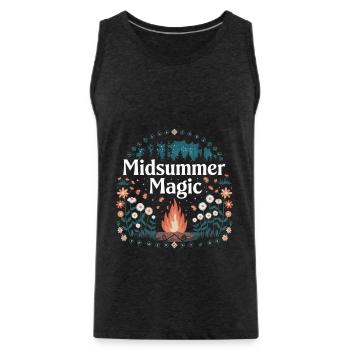 Midsummer Magic Campfire Night - Men's Premium Organic Tank Top - charcoal grey - Front - Alexander (188cm)