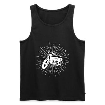 Motorrad Moped Motorroller Geschenk-Idee - Männer Premium Bio Tank Top - Schwarz - Vorne - Michal (187cm)