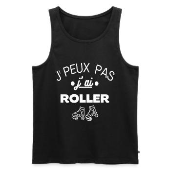 Roller j' peux pas j' ai roller humour cadeau - Débardeur bio Premium Homme - noir - Devant - Michal (187cm)