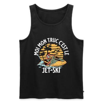 Jet ski mon truc le jet-ski humour cadeau - Débardeur bio Premium Homme - noir - Devant - Michal (187cm)