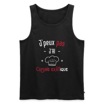 j'peux pas j'ai cuisine exotique - Débardeur bio Premium Homme - noir - Devant - Michal (187cm)