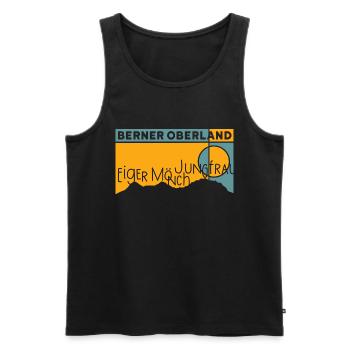 Eiger Mönch Jungfrau Jungfraujoch Bernese Oberland - Men's Premium Organic Tank Top - black - Front - Michal (187cm)