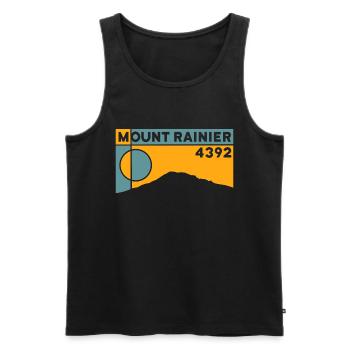 Mount Rainier Hiking Climb Keepsake Gift - Men's Premium Organic Tank Top - black - Front - Michal (187cm)