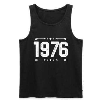 vintage 1976 vintage 49th birthday 1976. - Men's Premium Organic Tank Top - black - Front - Michal (187cm)