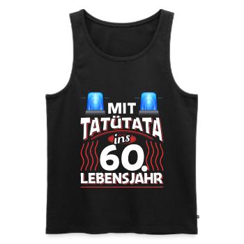 60 Geburtstag Geschenk Mann Feuerwehr Polizei - Männer Premium Bio Tank Top - Schwarz - Vorne - Michal (187cm)