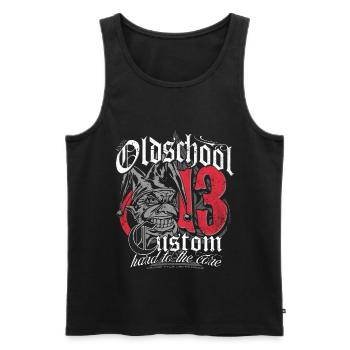Oldschool Custom - Men's Premium Organic Tank Top - black - Front - AI Model Male 178 light (178cm)