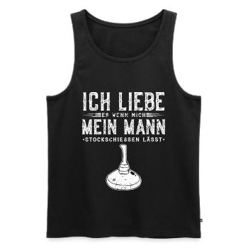 Ich Liebe Mein Mann Stockschießen Eisstock - Männer Premium Bio Tank Top - Schwarz - Vorne - AI Model Male 178 light (178cm)