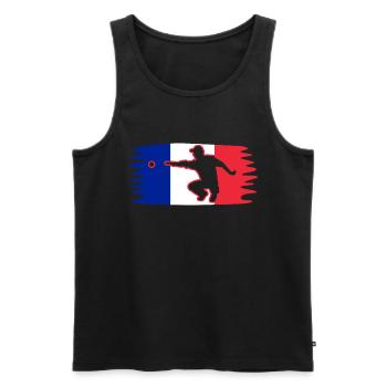Frankreich Fahne Boule Spieler Pétanque - Männer Premium Bio Tank Top - Schwarz - Vorne - AI Model Male 178 light (178cm)