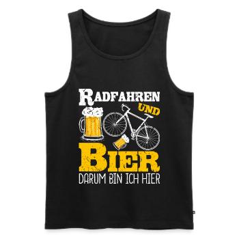 Radfahren Bier Fahrradfahrer Fahrrad - Männer Premium Bio Tank Top - Schwarz - Vorne - Michal (187cm)