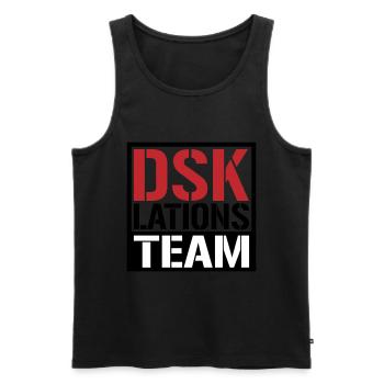Deeskalationsteam DSKlations Team Farben änderbar - Männer Premium Bio Tank Top - Schwarz - Vorne - Michal (187cm)