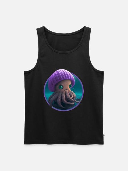 Baby Octopus Octopus with Cap - Men's Premium Organic Tank Top - black