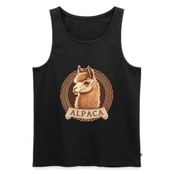 Llama Alpaca Breeder Alpaca Logo - Men's Premium Organic Tank Top - black - Front - AI Model Male 178 light (178cm)