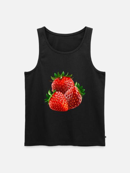 Erdbeere Erdbeeren - Männer Premium Bio Tank Top - Schwarz