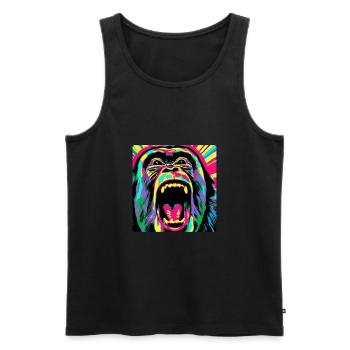 Jungle Spirit Embrace Inner Ape Appare - Men's Premium Organic Tank Top - black - Front - AI Model Male 178 light (178cm)