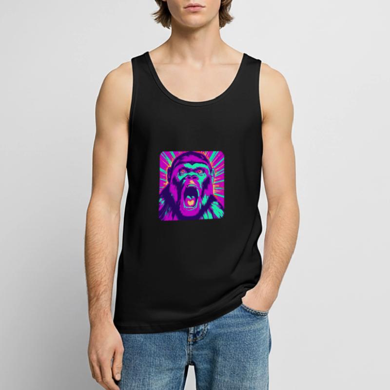 Explore the Abstract Monkey World Men's Premium Organic Tank Top